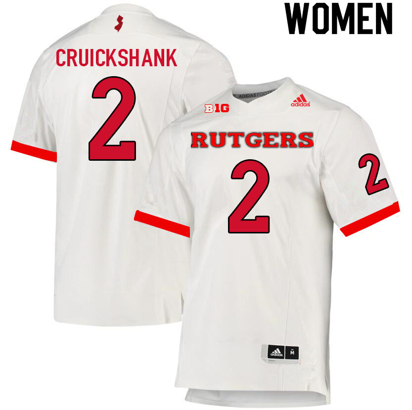 Women #2 Aron Cruickshank Rutgers Scarlet Knights College Football Jerseys Sale-White